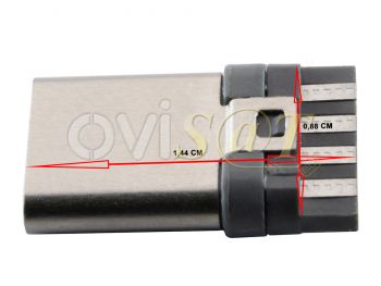 Conector de carga, datos y accesorios genérico USB tipo C 4 pines, 0,88 x 1,44 x 0,35 cm